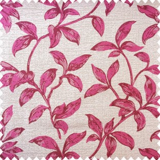 Pink and beige color natural floral leaf design with texture finished background polyester main curtain